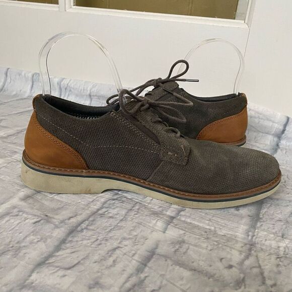 Nunn Bush men 8.5 comfort gel memory foam leather tie up casual shoes grey - Picture 2 of 8